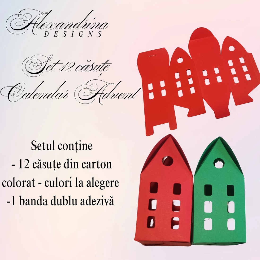 Set 12 casute - Calendar Advent - crăciun - cadouri de moș crăciun - cadouri de moș crăciun - Artynos.ro