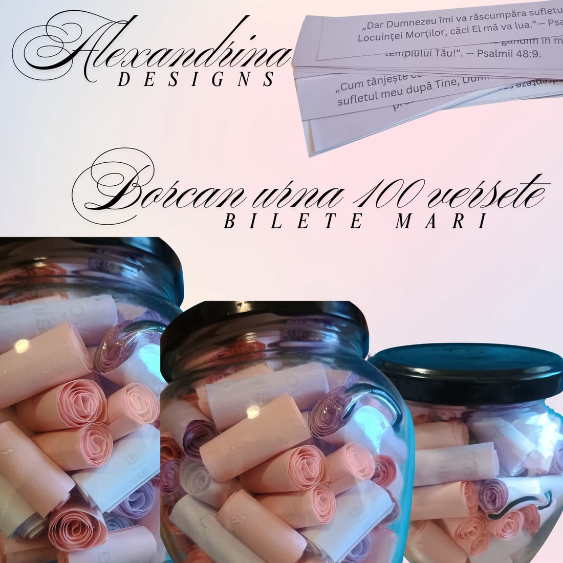 Borcan cu 100 de versete biblice de încurajare  - crăciun - cadouri de moș crăciun - cadouri de moș crăciun - Artynos.ro