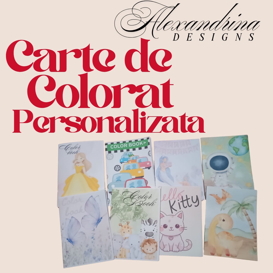 Set 25 Cărți de Colorat Personalizate  40 de Ilustrații, Tema la Alegere Format A5, Pentru Aniversarea de la Grădini - jucării și echipamente pentru copii - cărți pentru copii, cărți textile - Artynos.ro