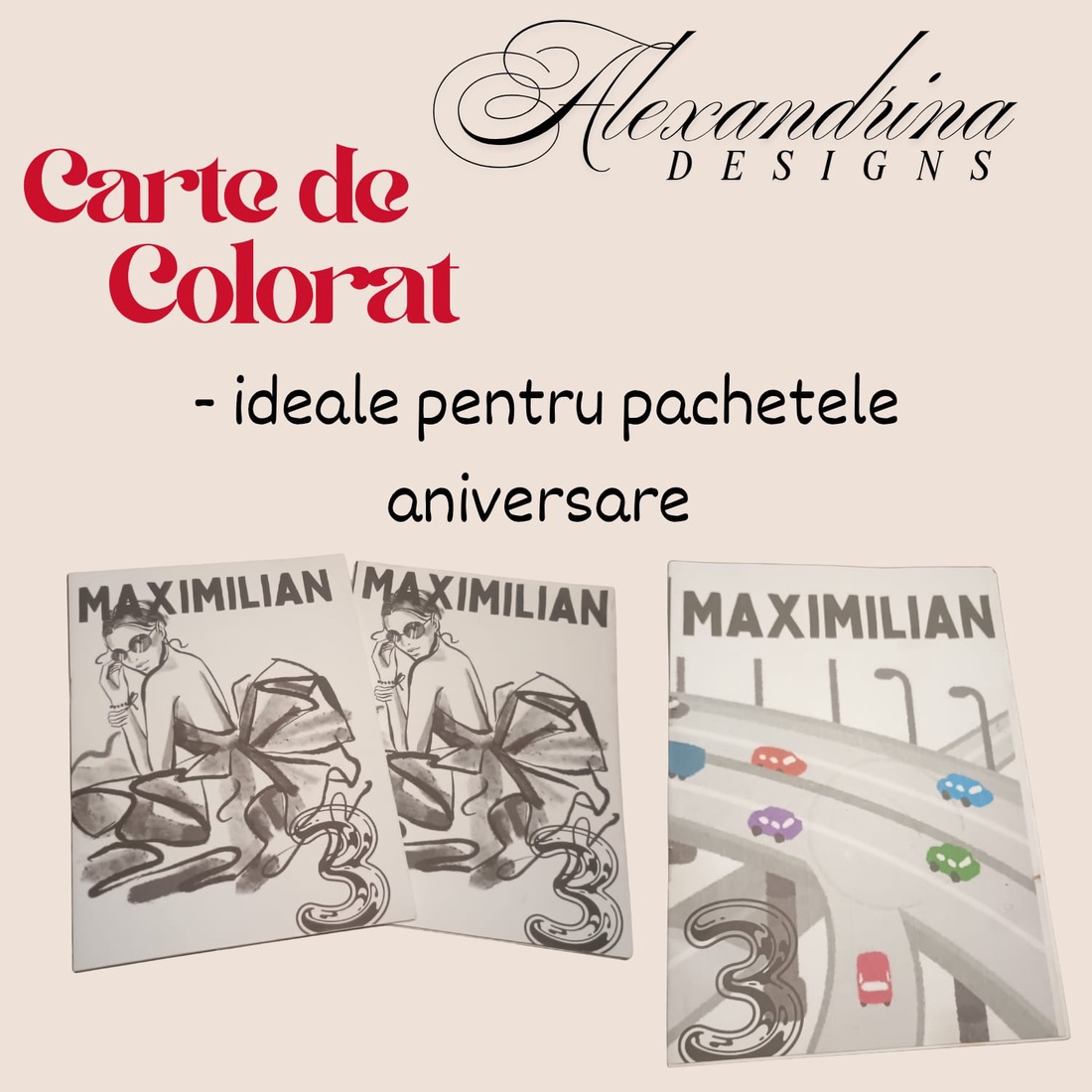 Set 25 Cărți de Colorat Personalizate  40 de Ilustrații, Tema la Alegere Format A5, Pentru Aniversarea de la Grădini - jucării și echipamente pentru copii - cărți pentru copii, cărți textile - Artynos.ro