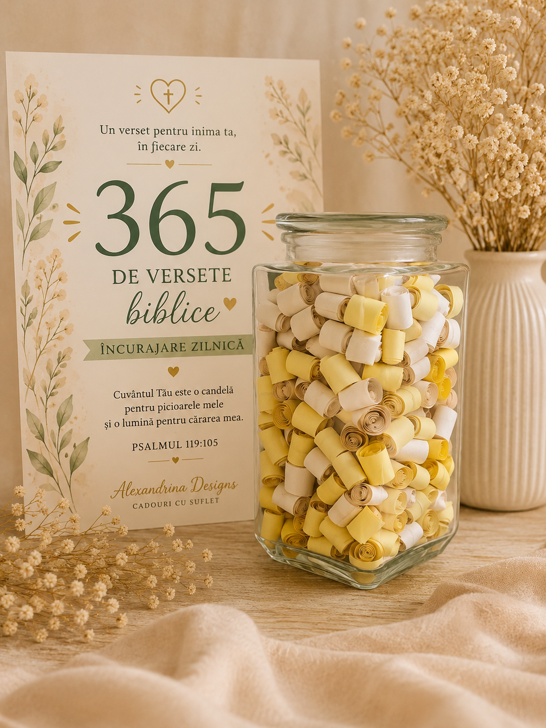 Borcan cu 365 versete biblice � cadou crestin pentru un an întreg - casă & stil de viață - accesorii religioase - binecuvântarea casei - Artynos.ro