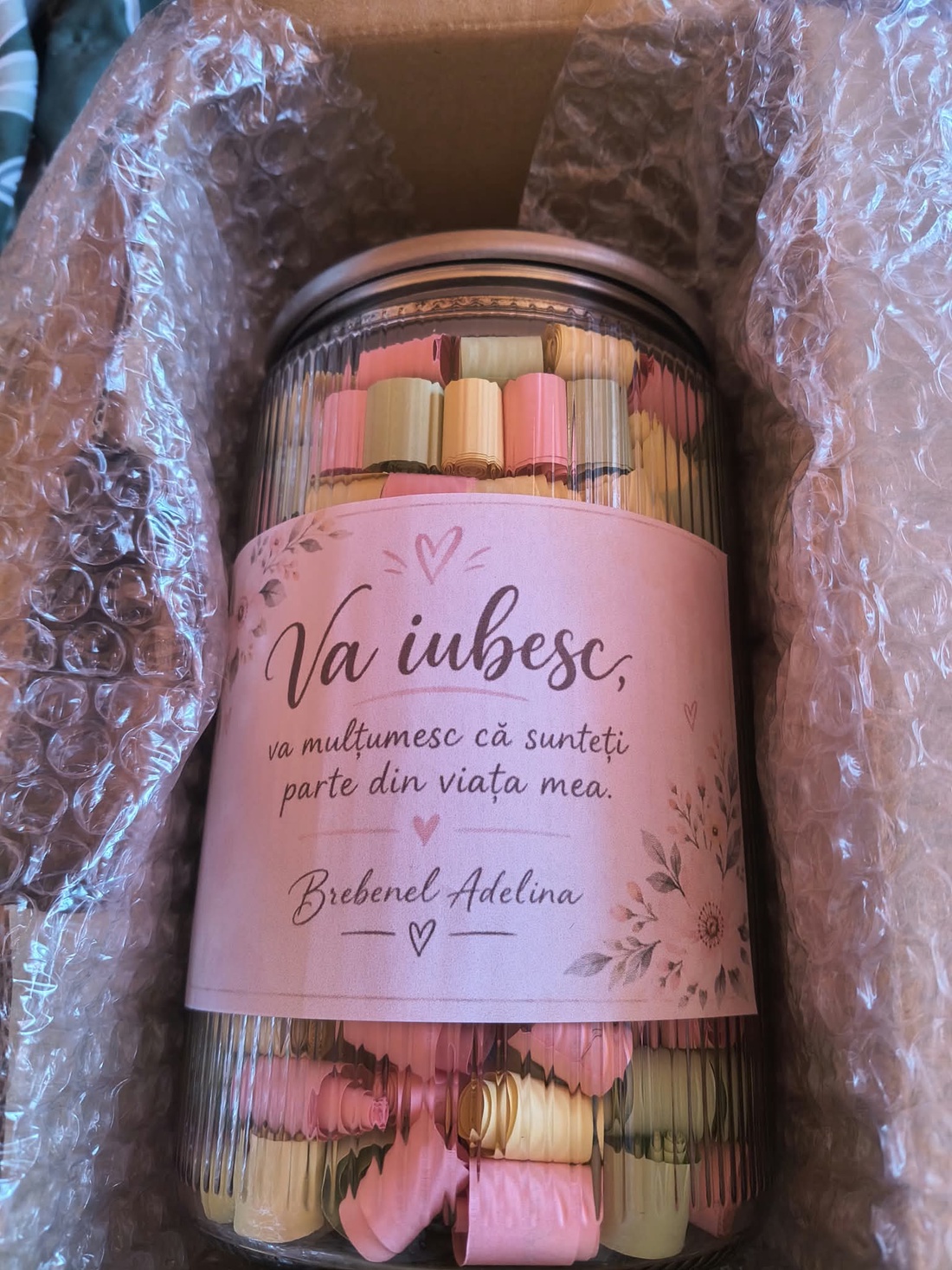 Borcan cu 500 mesaje personalizate de mulțumire și iubire - casă & stil de viață - decorațiuni de casă - decorațiuni de masă și rafturi - cutii de decor - Artynos.ro