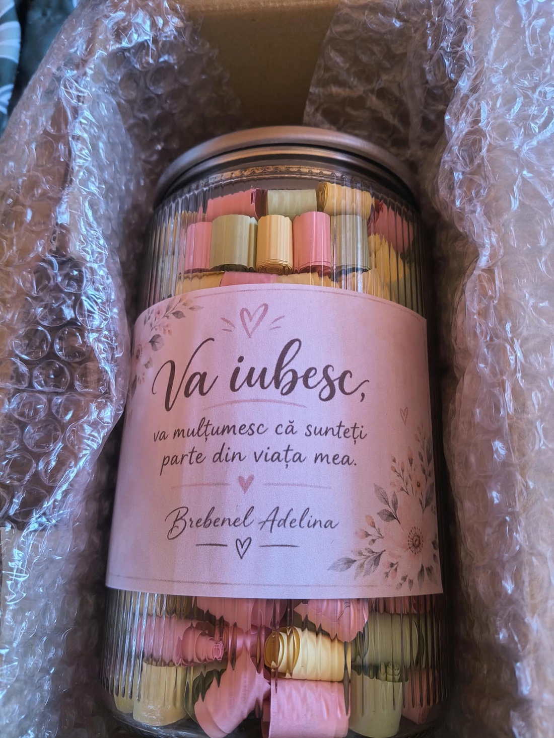 Borcan cu 500 mesaje personalizate de mulțumire și iubire - casă & stil de viață - decorațiuni de casă - decorațiuni de masă și rafturi - cutii de decor - Artynos.ro
