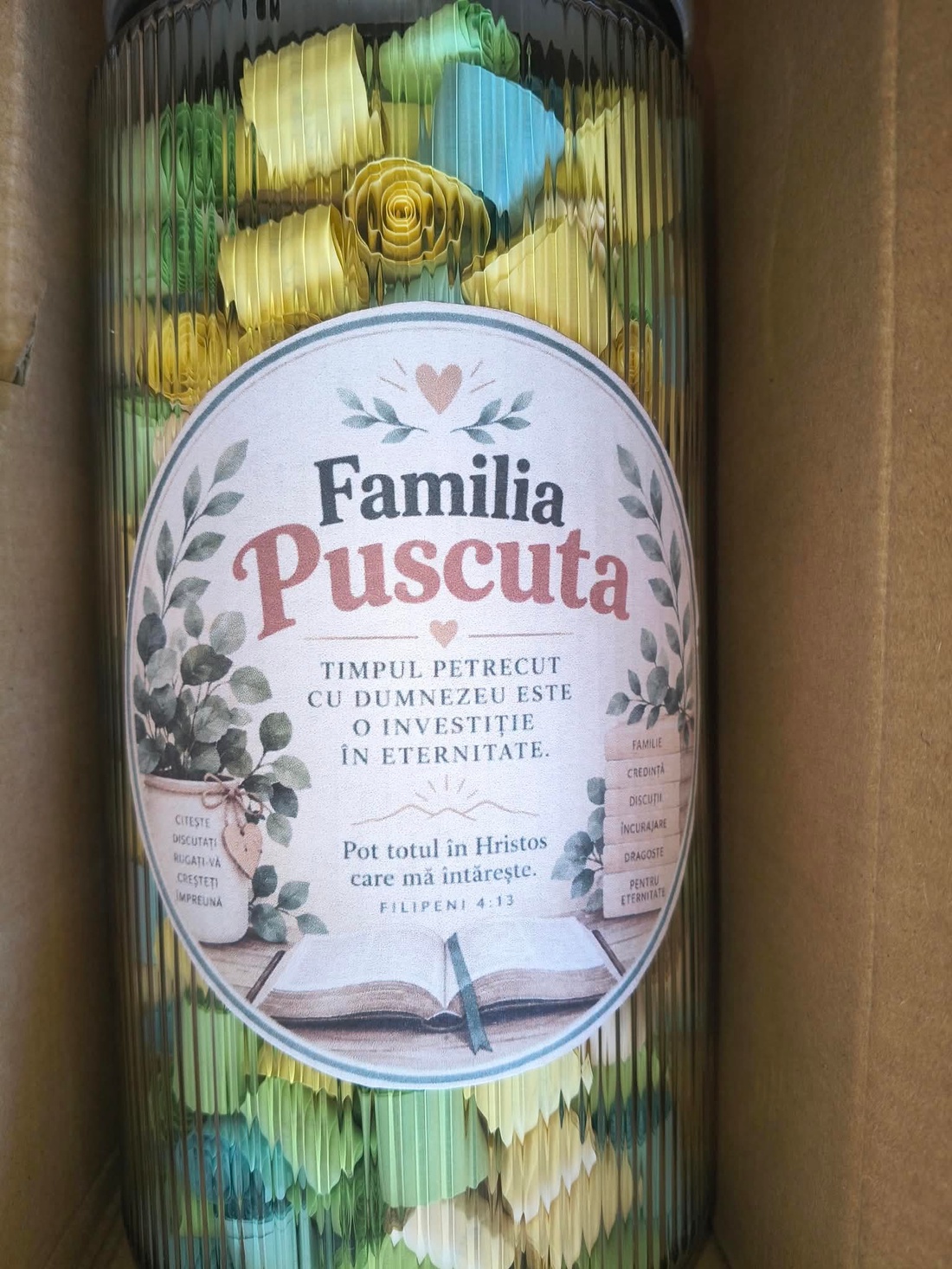 Borcan cu 700 de Mesaje Creștine pentru Familie � Cadou cu Credință - casă & stil de viață - accesorii religioase - binecuvântarea casei - Artynos.ro