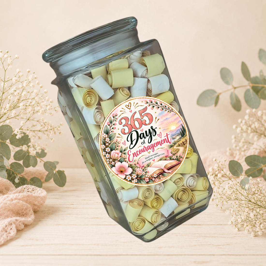 365 Encouraging Messages Jar � Inspirational Gift for Every Day - casă & stil de viață - accesorii religioase - binecuvântarea casei - Artynos.ro