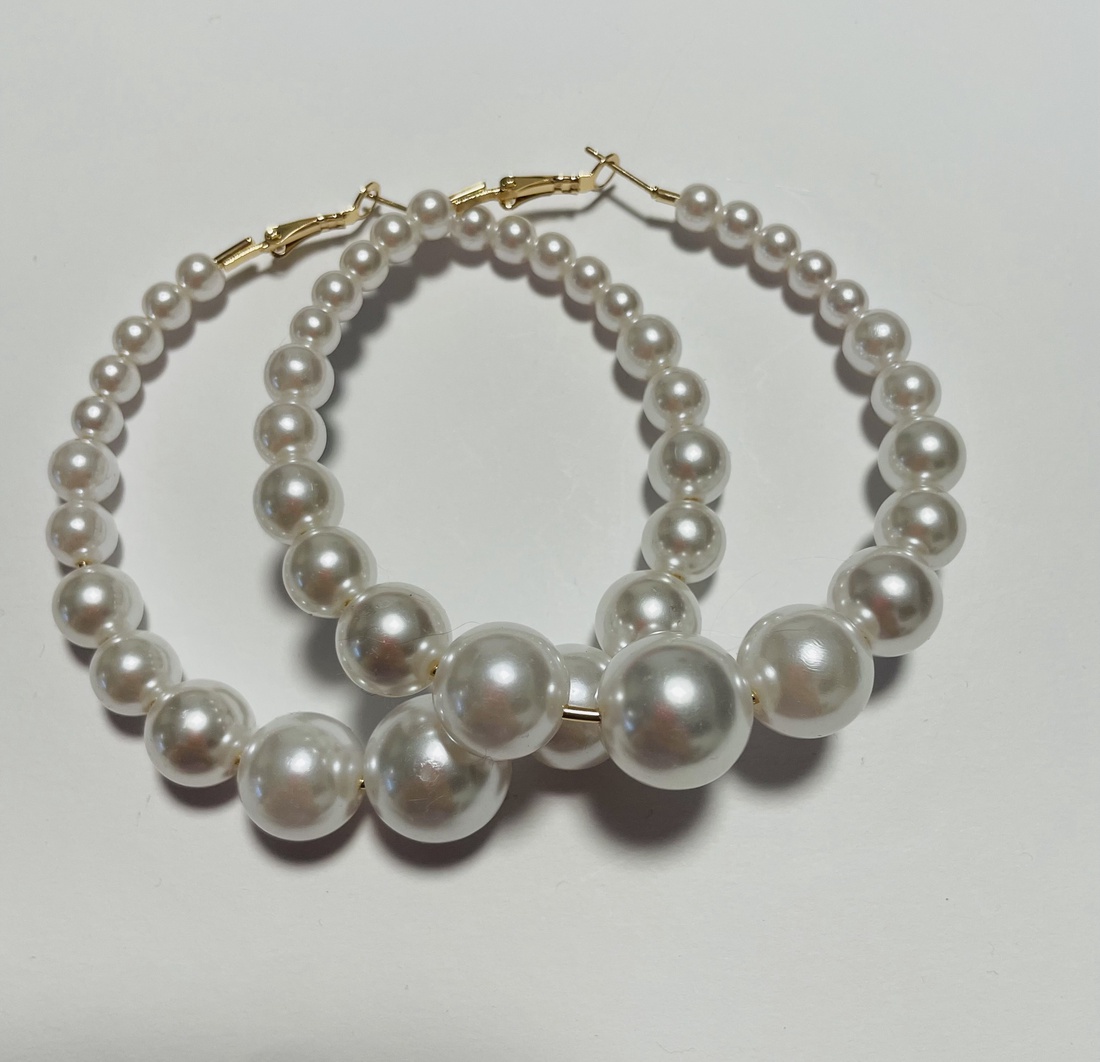 Cercei rotunzi cu perle - accesorii nuntă - bijuterii mireasă - cercei mireasă - Artynos.ro