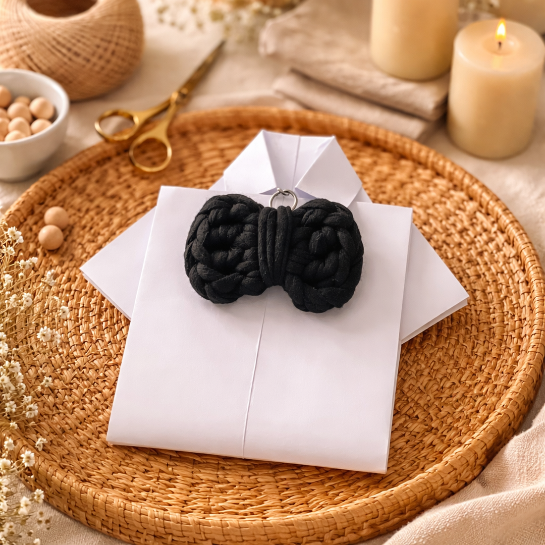 Breloc fundiță sub formă de papion - genți și portofele - accesorii genți - breloc - Artynos.ro