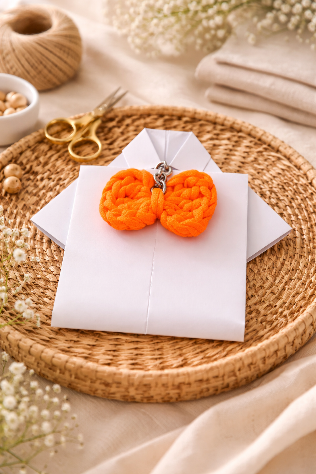 Breloc fundiță tip papion - genți și portofele - accesorii genți - breloc - Artynos.ro