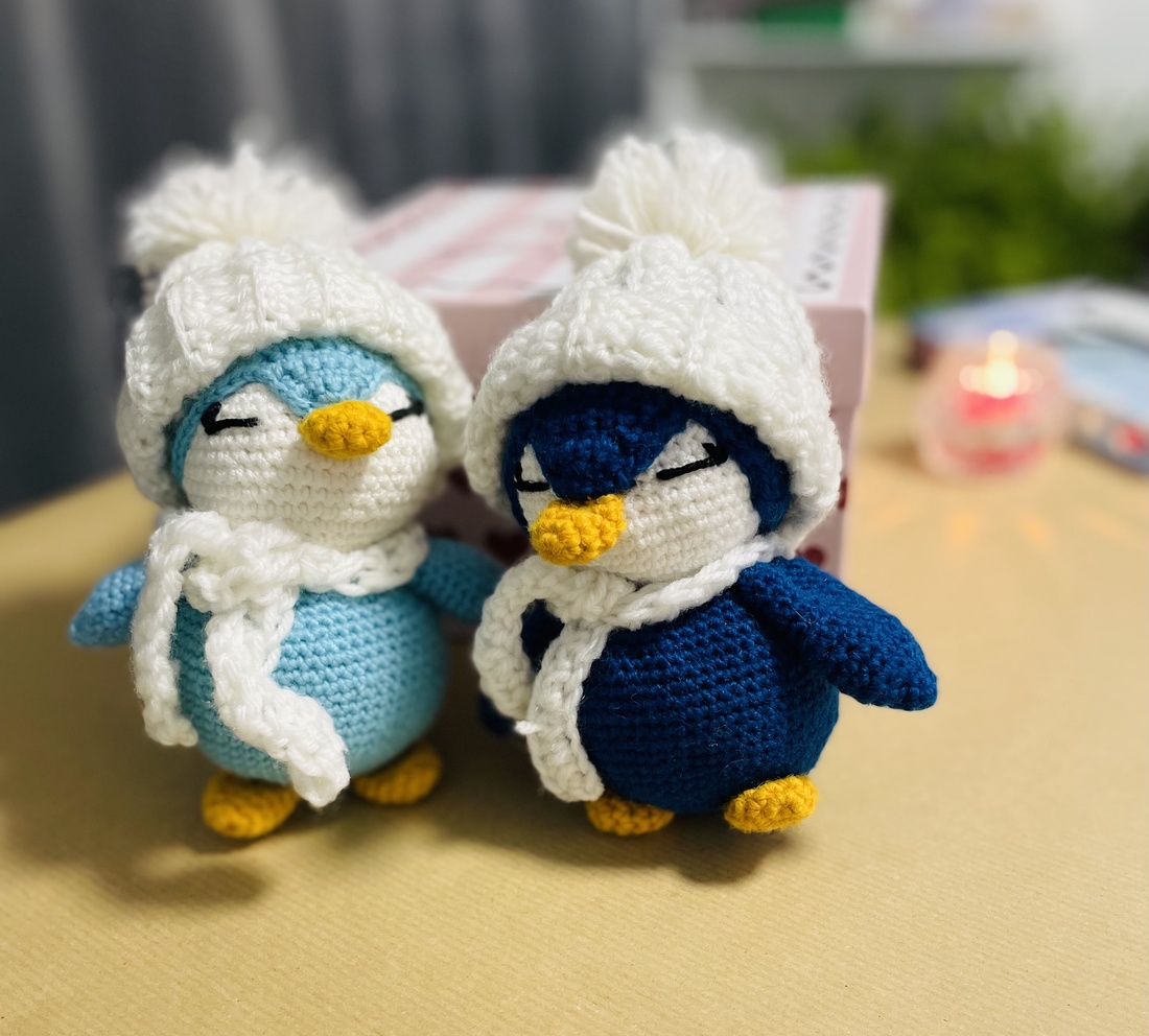 Pinguin croșetat handmade � mic, adorabil și plin de personalitate - jucării și echipamente pentru copii - plușuri - caracatițe din pluș - Artynos.ro