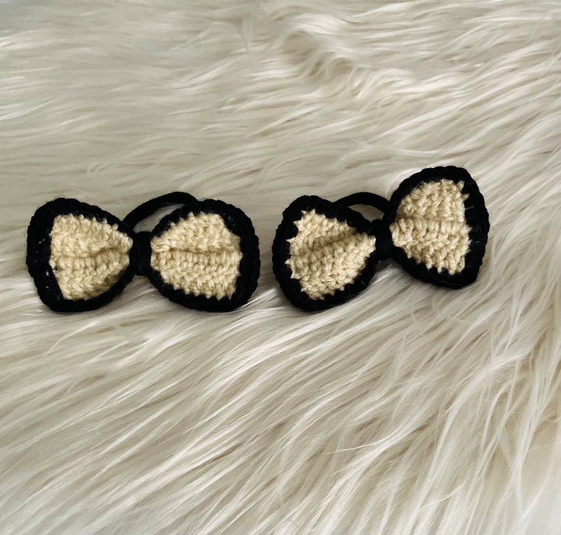 Elastic pt păr- bej și negru  - îmbrăcăminte și modă - accesorii păr - elastic de păr - Artynos.ro