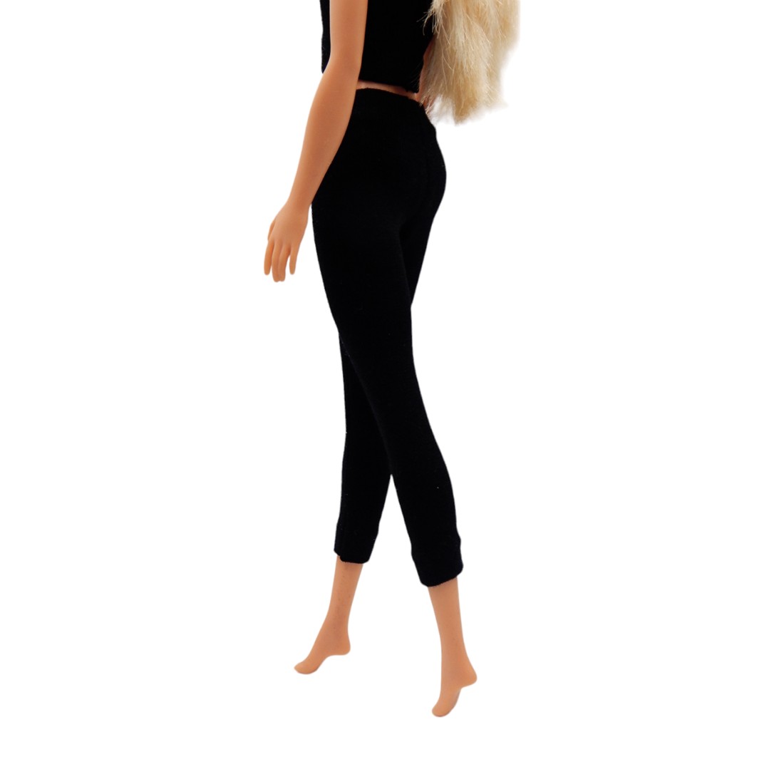 Pantaloni capri negri pentru păpușa Barbie, ciorapi, colanți  - ținută pentru păpuși de tip Barbie (a036fk) -  - Artynos.ro