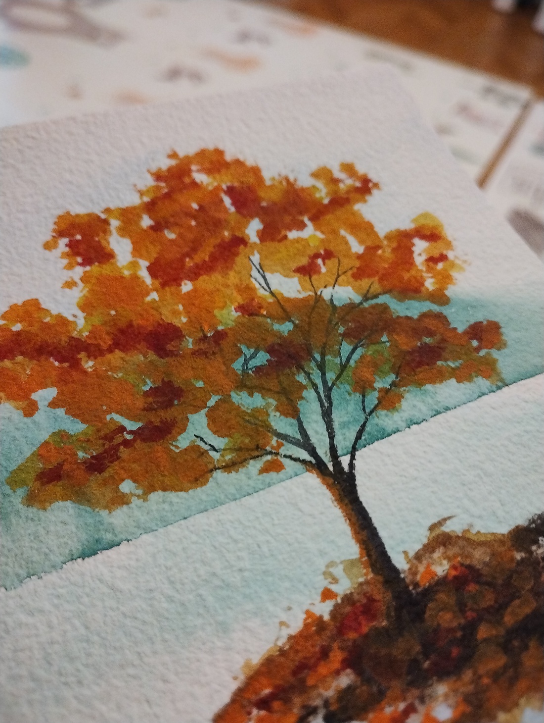 Peisaj pictura watercolor  - arte vizuale și accesorii  - picturi - picturi în tehnică mixtă - Artynos.ro