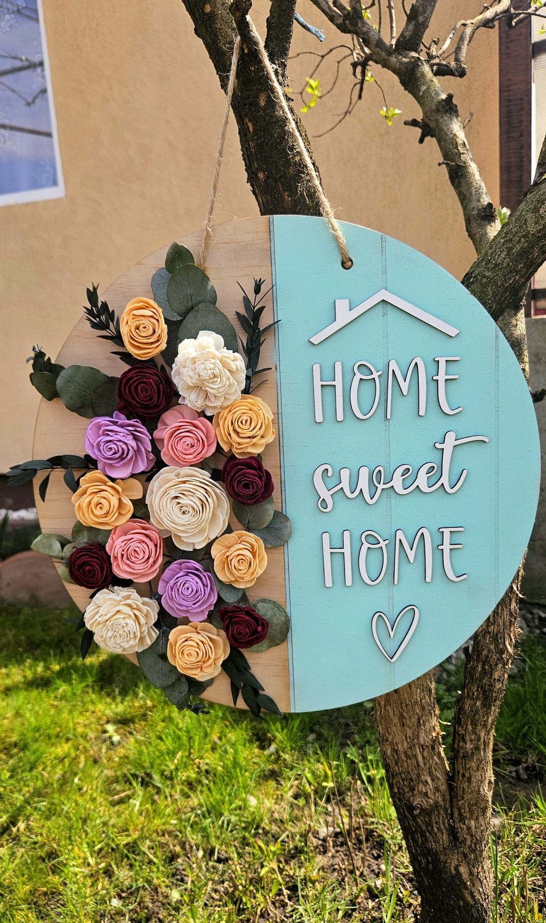 Plachetă decorativă cu flori și mesaj - accesorii nuntă - materiale decor pentru nuntă - decorațiuni nuntă - Artynos.ro