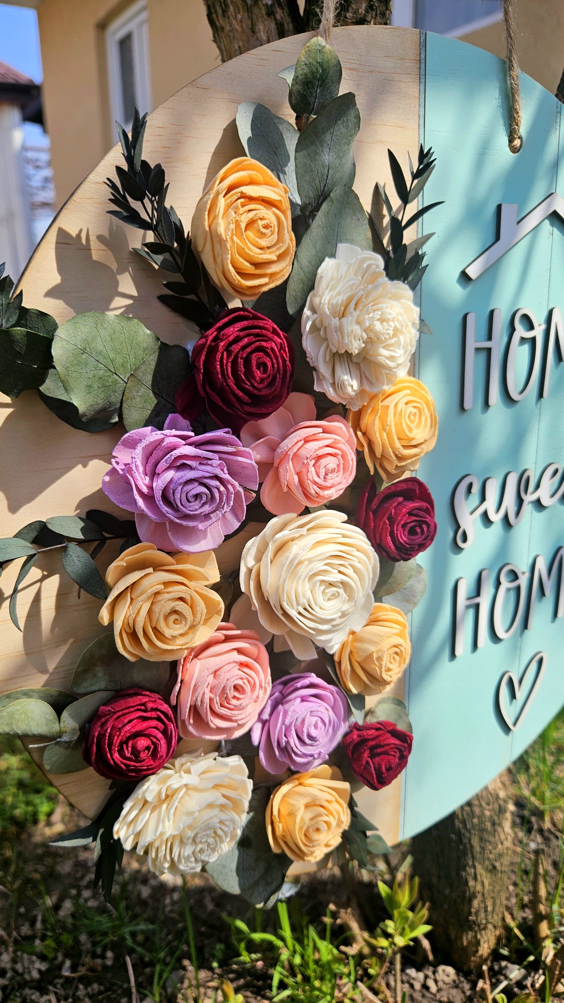 Plachetă decorativă cu flori și mesaj - accesorii nuntă - materiale decor pentru nuntă - decorațiuni nuntă - Artynos.ro