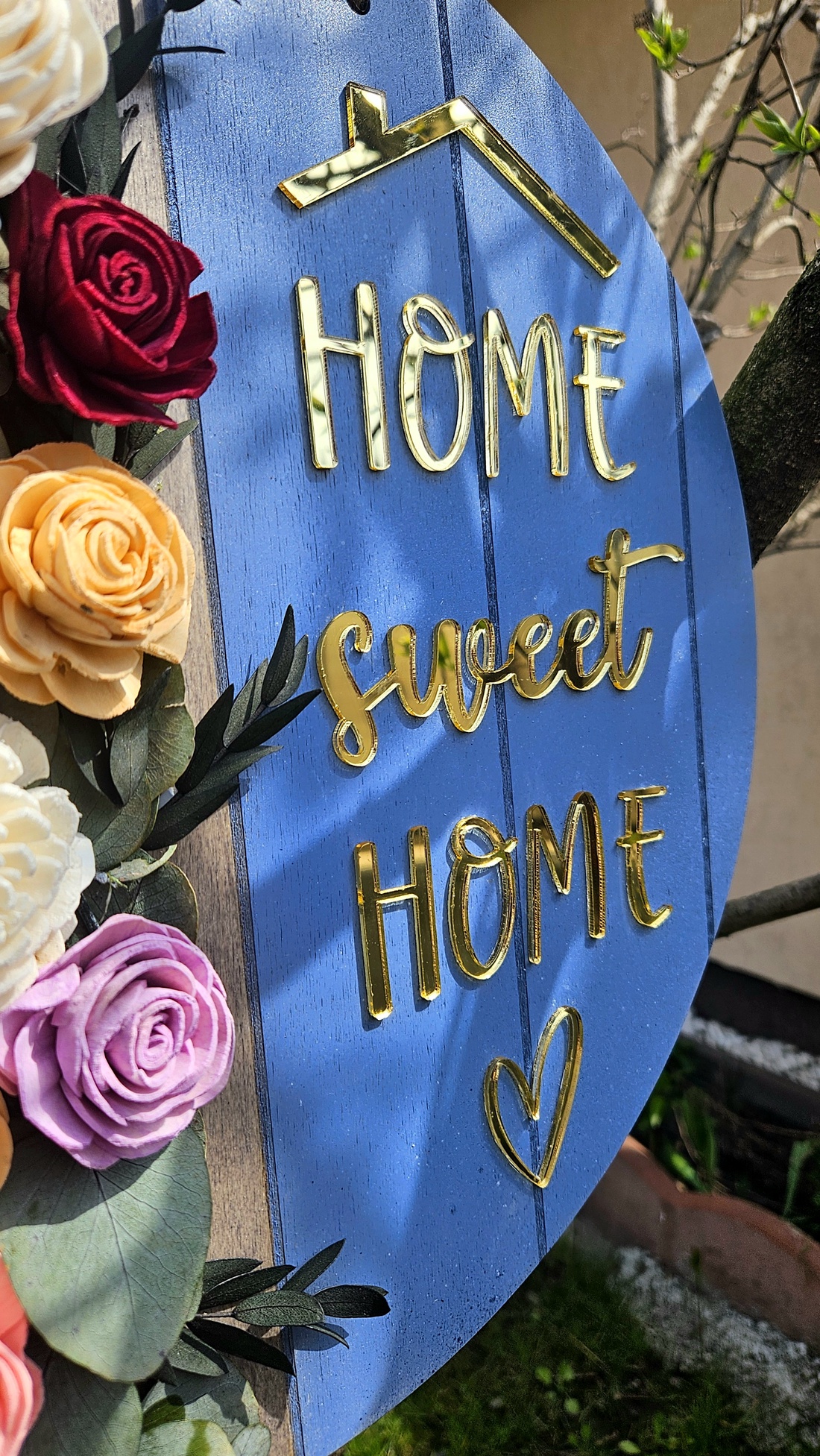 Plachetă decorativă cu flori și mesaj - accesorii nuntă - materiale decor pentru nuntă - decorațiuni nuntă - Artynos.ro