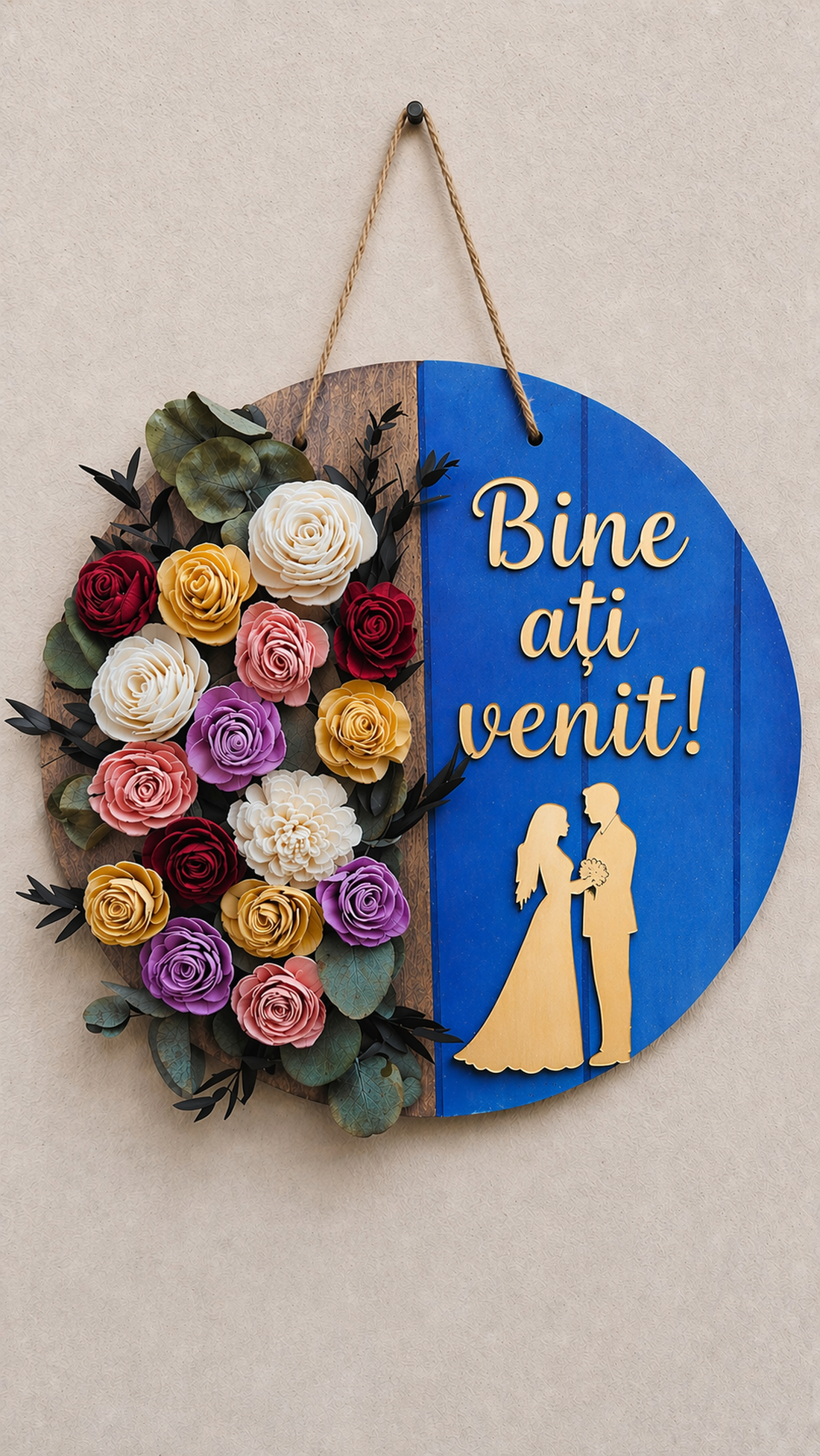 Plachetă decorativă Bine ați venit! - accesorii nuntă - materiale decor pentru nuntă - decorațiuni nuntă - Artynos.ro