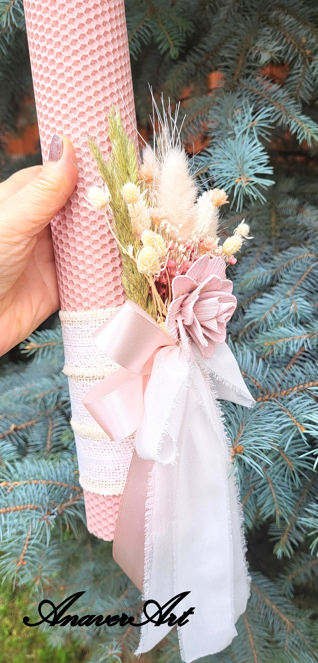 Lumanari fagure pentru nunta cu flori uscate si criogenate - accesorii nuntă - materiale decor pentru nuntă - lumânări de nuntă și suport lumânări - Artynos.ro