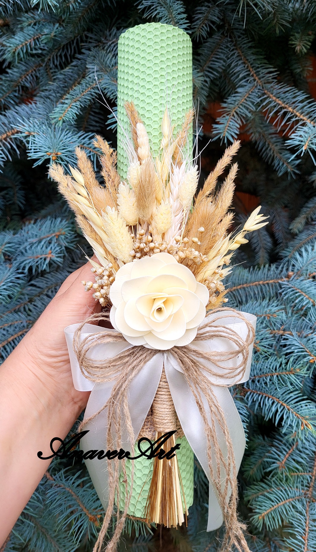 Lumanari fagure pentru nunta cu flori uscate si criogenate - accesorii nuntă - materiale decor pentru nuntă - lumânări de nuntă și suport lumânări - Artynos.ro
