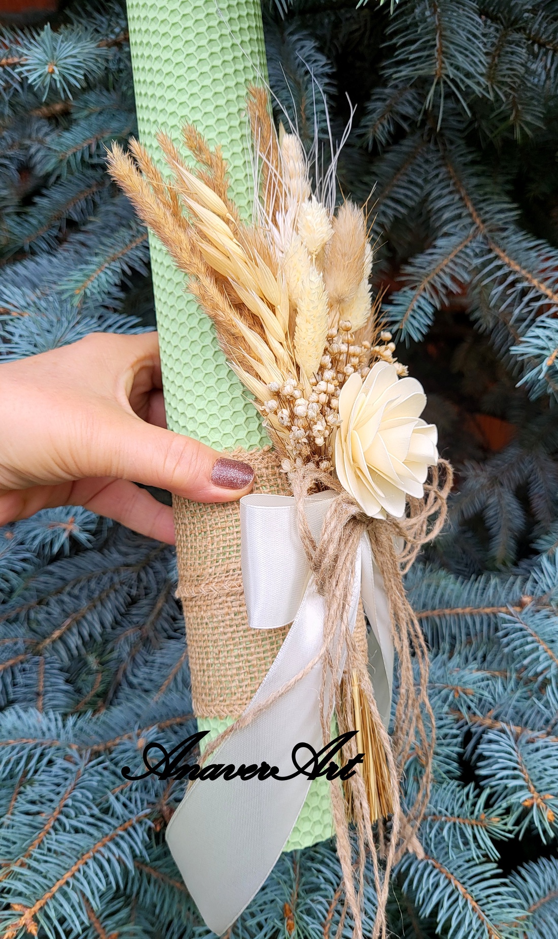 Lumanari fagure pentru nunta cu flori uscate si criogenate - accesorii nuntă - materiale decor pentru nuntă - lumânări de nuntă și suport lumânări - Artynos.ro