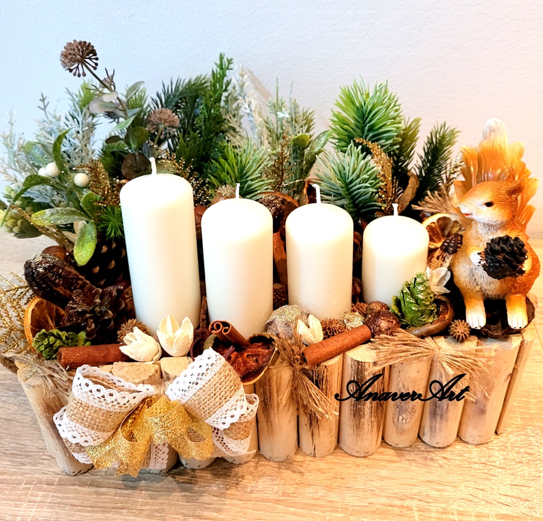 Aranjament de Craciun cu lumanari - crăciun - decorațiuni de advent - decor pentru masa de advent - Artynos.ro Aranjament de Craciun cu lumanari - crăciun - decorațiuni de advent - decor pentru masa de advent - Artynos.ro