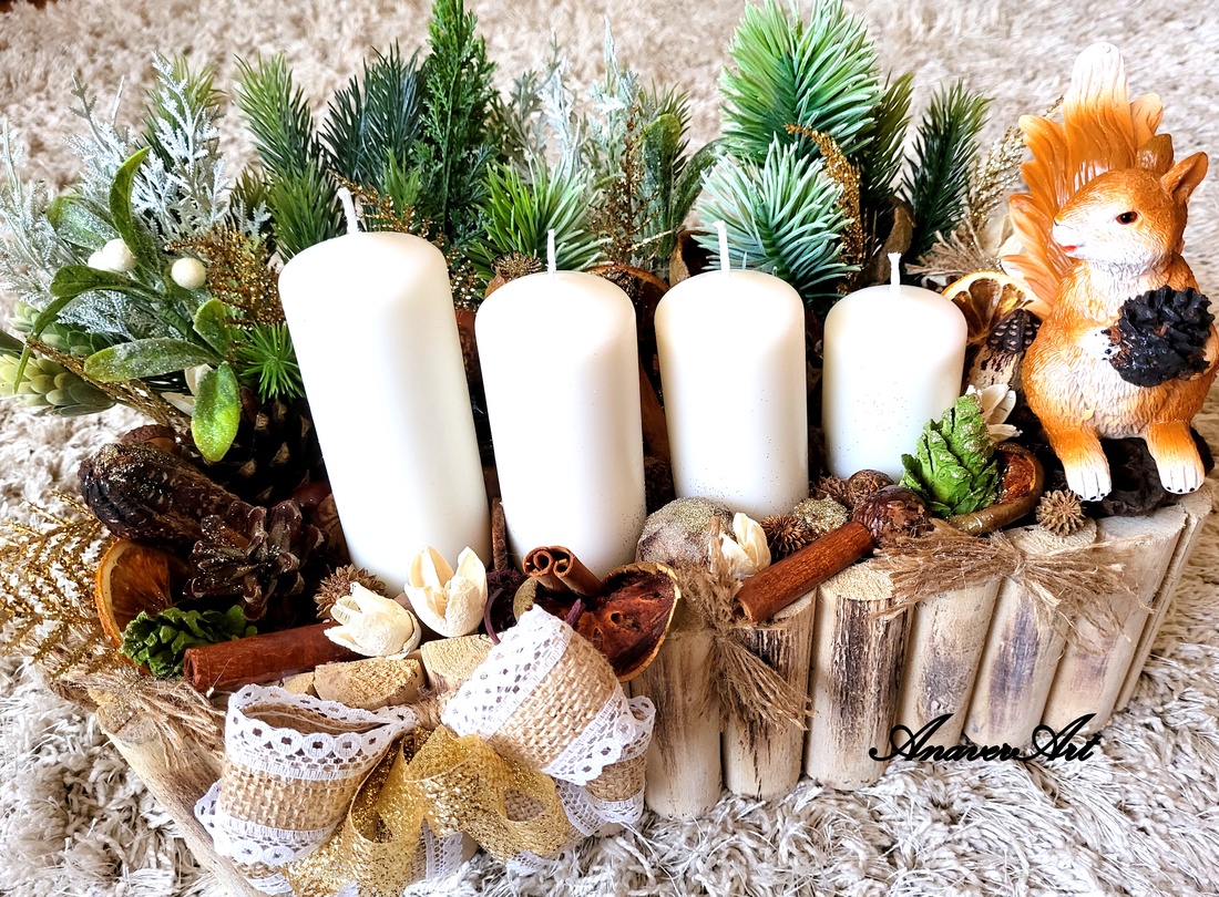 Aranjament de Craciun cu lumanari - crăciun - decorațiuni de advent - decor pentru masa de advent - Artynos.ro Aranjament de Craciun cu lumanari - crăciun - decorațiuni de advent - decor pentru masa de advent - Artynos.ro