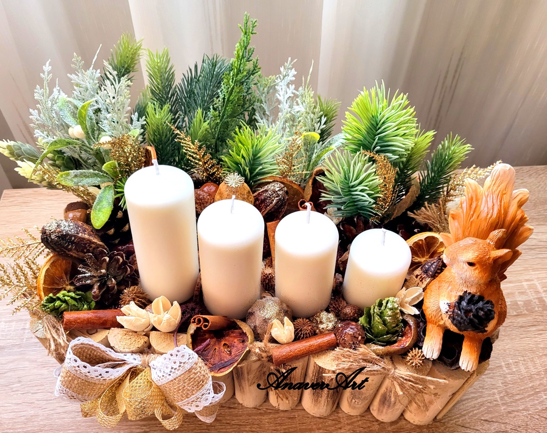 Aranjament de Craciun cu lumanari - crăciun - decorațiuni de advent - decor pentru masa de advent - Artynos.ro Aranjament de Craciun cu lumanari - crăciun - decorațiuni de advent - decor pentru masa de advent - Artynos.ro