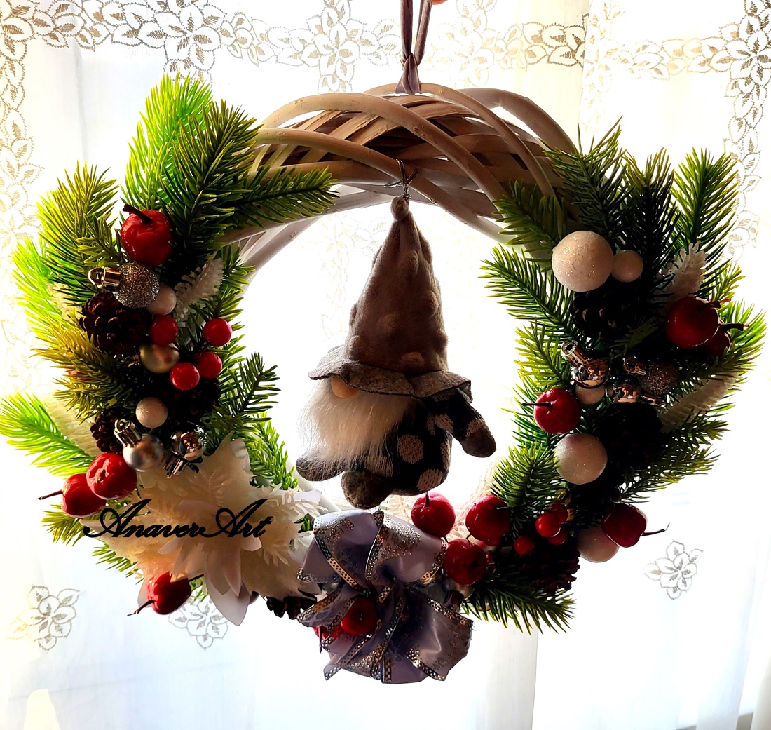 Coronita decorativa pentru usa - crăciun - decorațiuni de crăciun de casă - decorațiuni pentru ușă de crăciun - Artynos.ro
