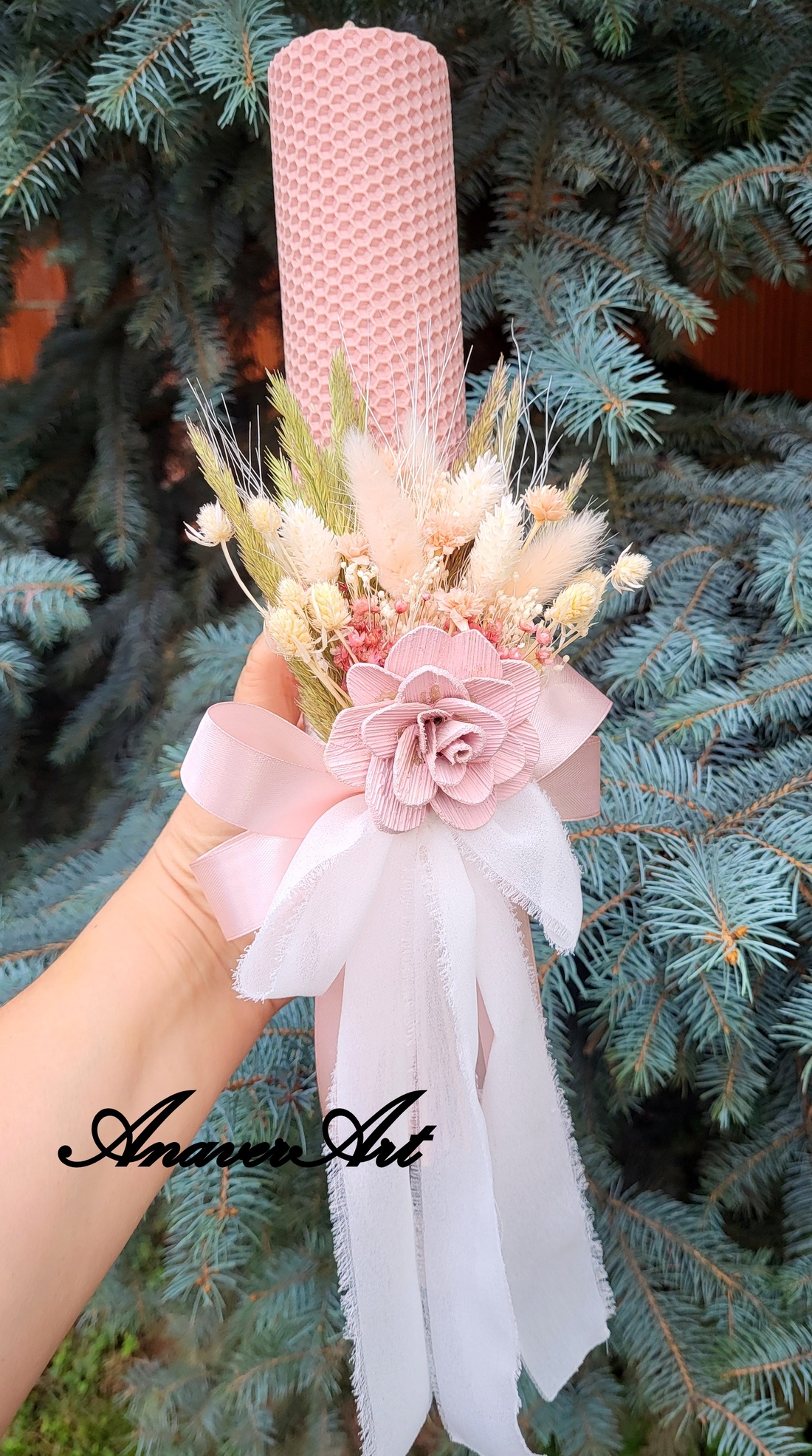 Lumanari fagure pentru nunta cu flori uscate si criogenate - accesorii nuntă - materiale decor pentru nuntă - lumânări de nuntă și suport lumânări - Artynos.ro