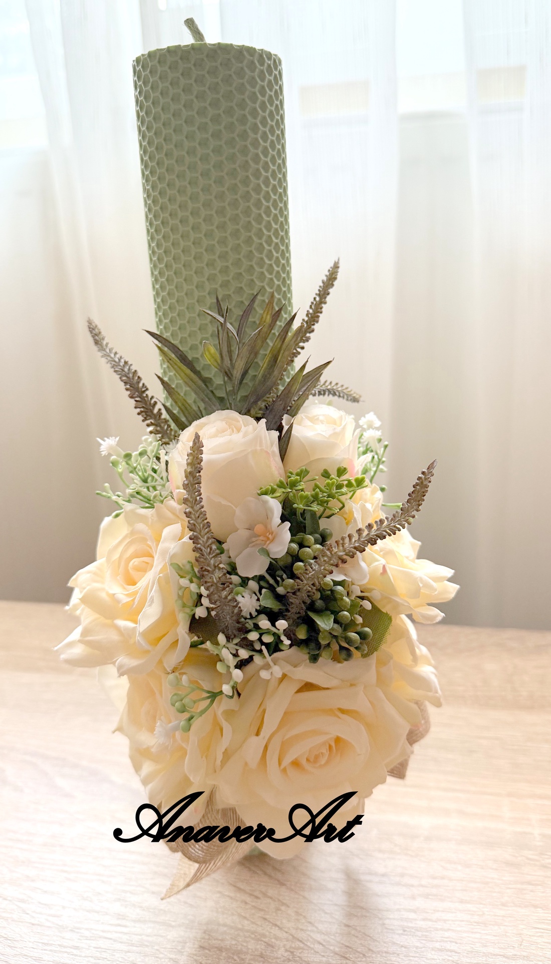 Lumanari fagure pentru nunta cu flori artificiale - accesorii nuntă - materiale decor pentru nuntă - lumânări de nuntă și suport lumânări - Artynos.ro