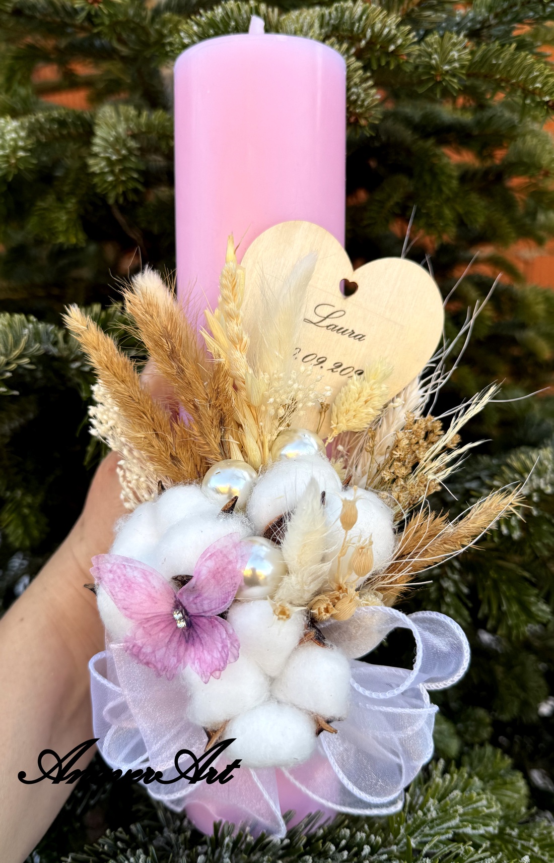 Lumanare botez fetita - jucării și echipamente pentru copii - daruri de botez - Artynos.ro