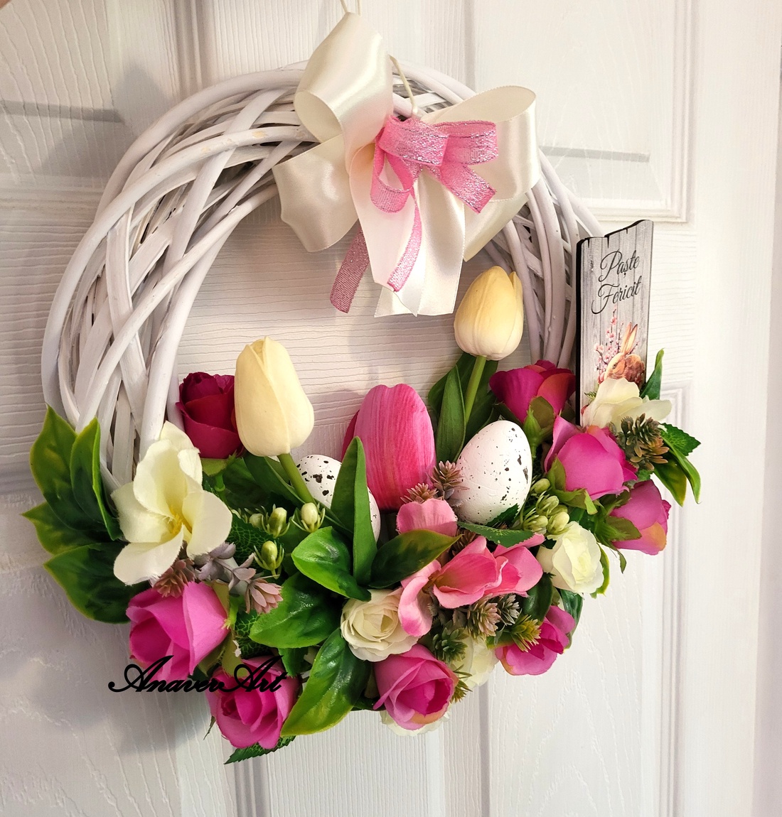 Set aranjament de primavara - decor de sărbători - decorațiuni de paște - decor masă de paște - Artynos.ro