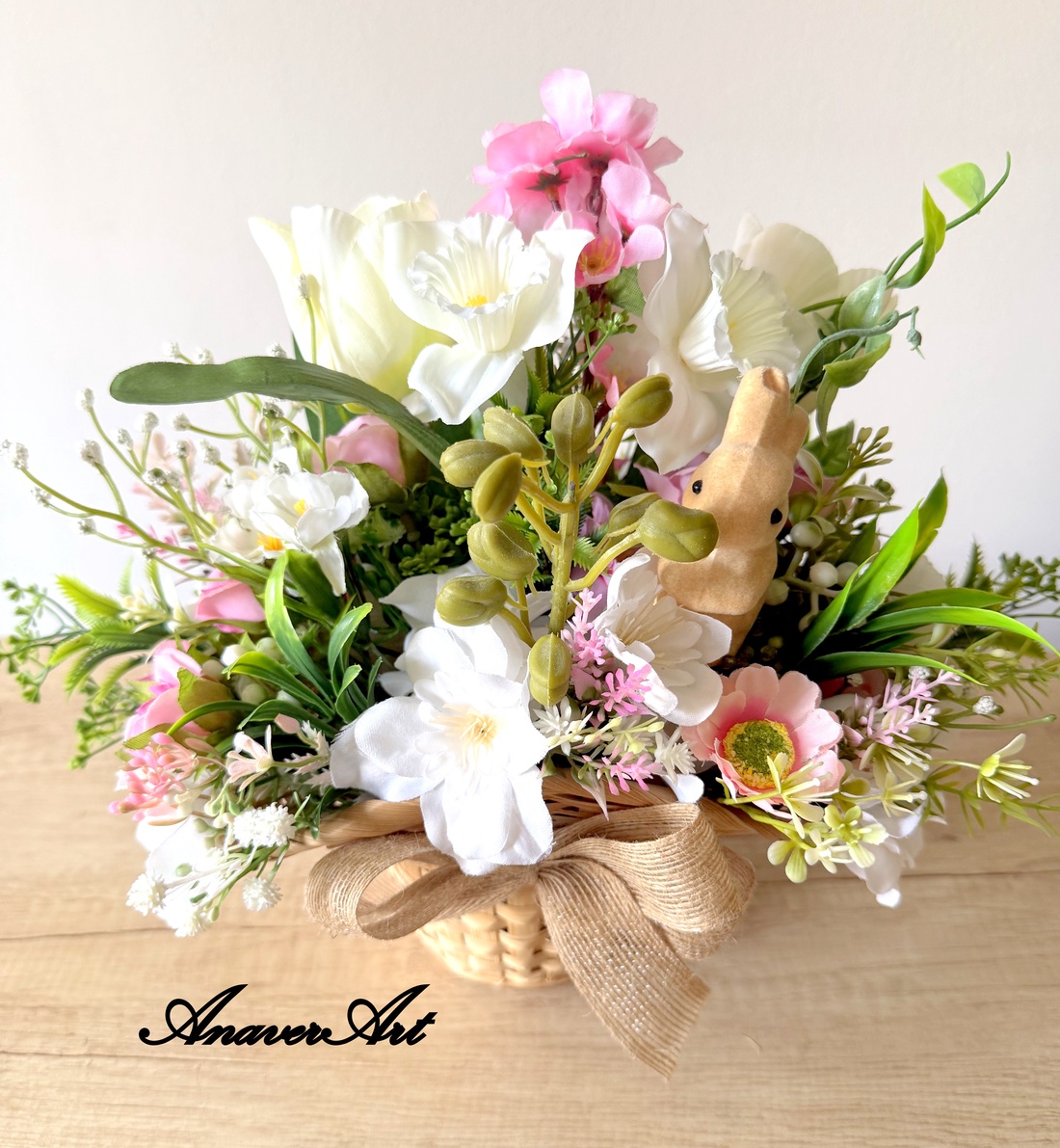 Set aranjament si coronita de primavara - decor de sărbători - decorațiuni de paște - decor masă de paște - Artynos.ro