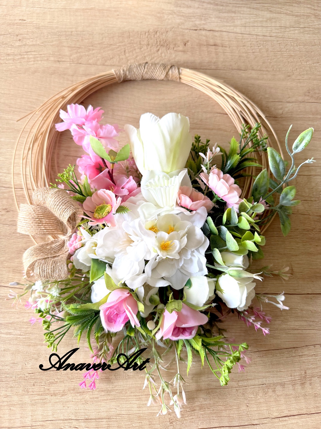 Set aranjament si coronita de primavara - decor de sărbători - decorațiuni de paște - decor masă de paște - Artynos.ro