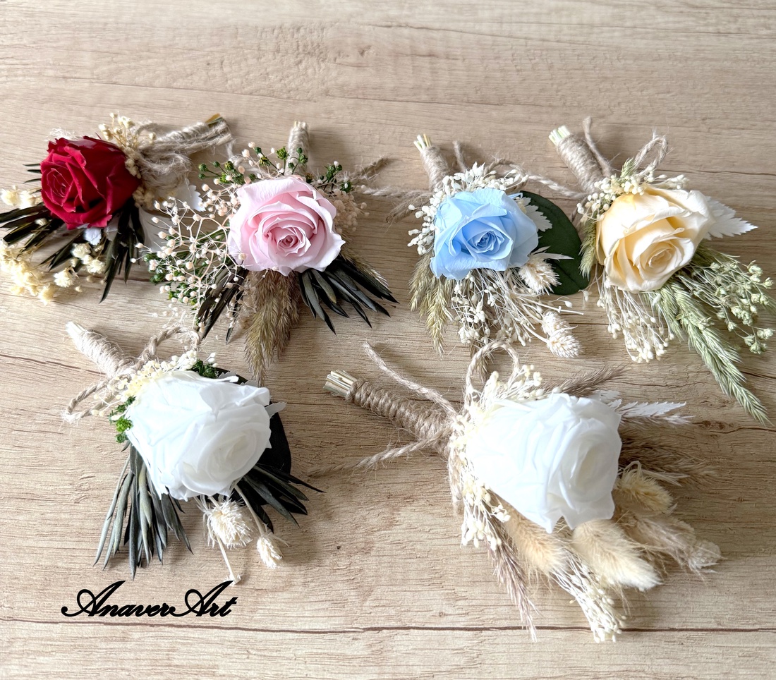 Cocarde nunta / Flori de pus in piept nunta - accesorii nuntă - materiale decor pentru nuntă - decorațiuni nuntă - Artynos.ro