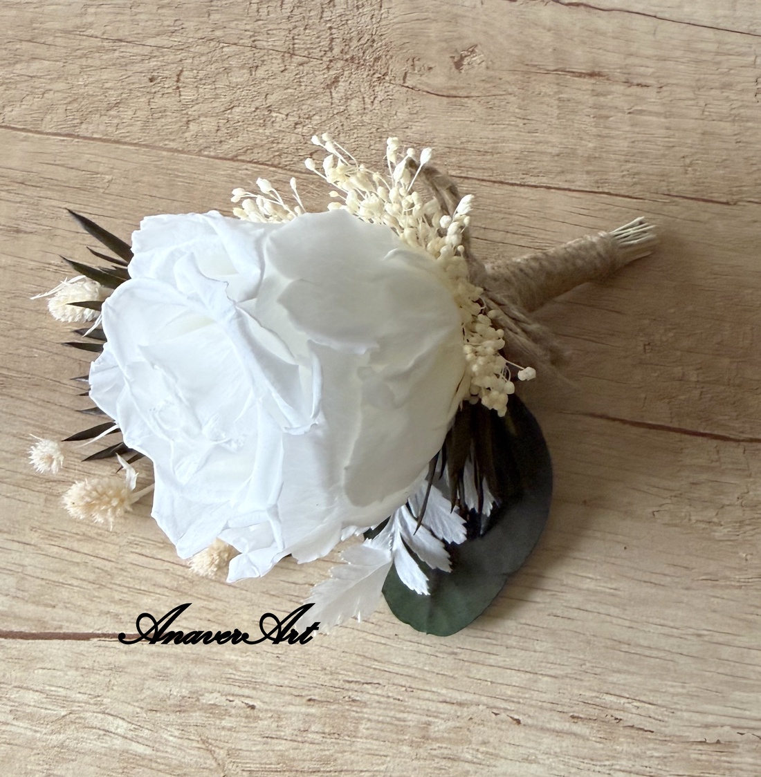Cocarda Mire /Nas din trandafir criogenat Flori de pus in piept nunta - accesorii nuntă - materiale decor pentru nuntă - decorațiuni nuntă - Artynos.ro