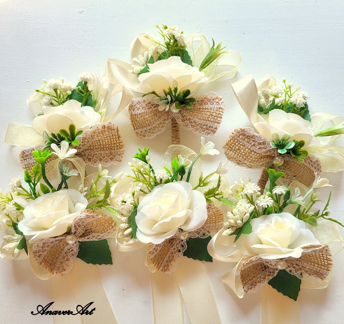 Flori de nunta/Cocarde /Bratari - accesorii nuntă - materiale decor pentru nuntă - decorațiuni nuntă - Artynos.ro