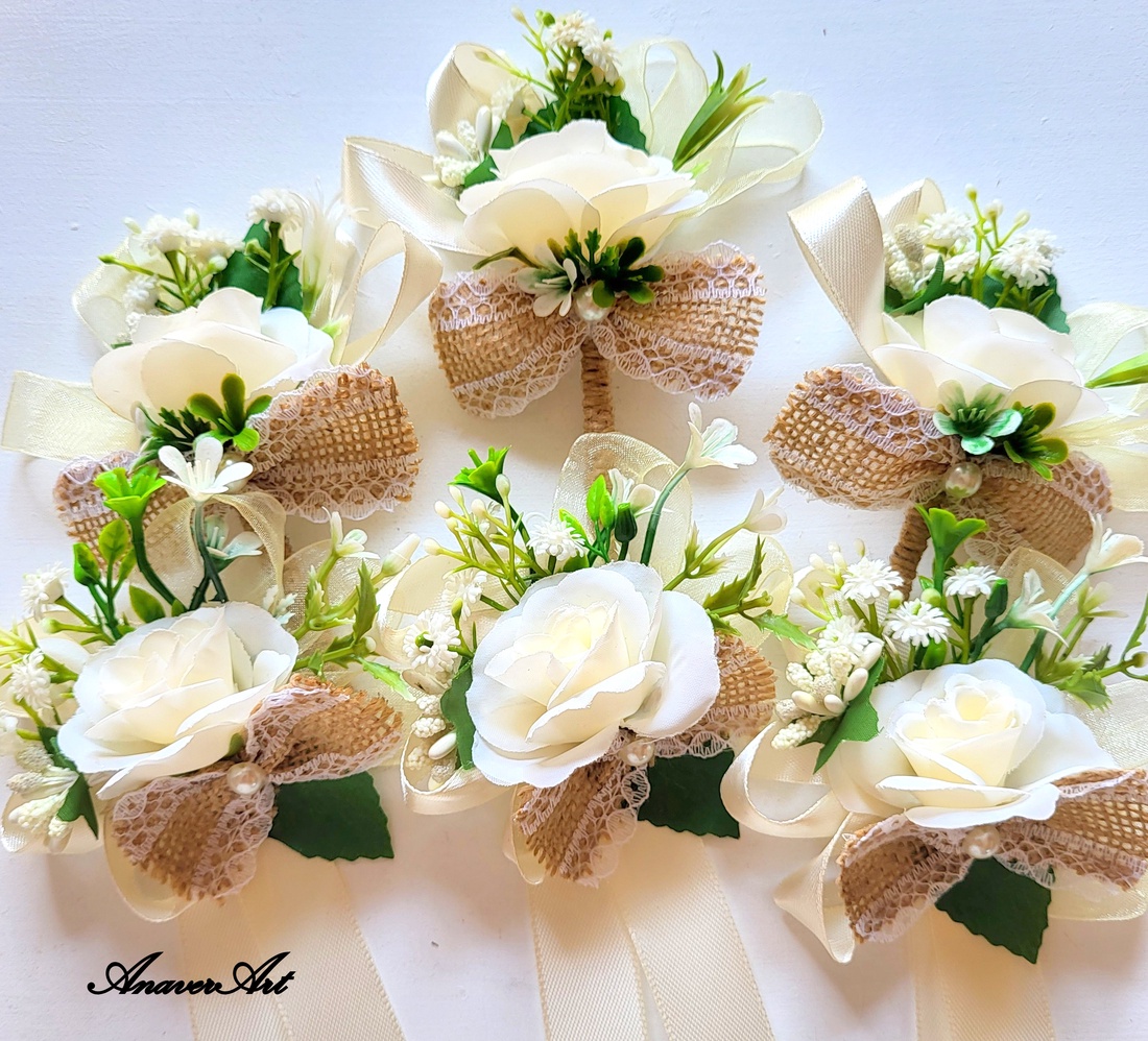 Flori de nunta/Cocarde /Bratari - accesorii nuntă - materiale decor pentru nuntă - decorațiuni nuntă - Artynos.ro