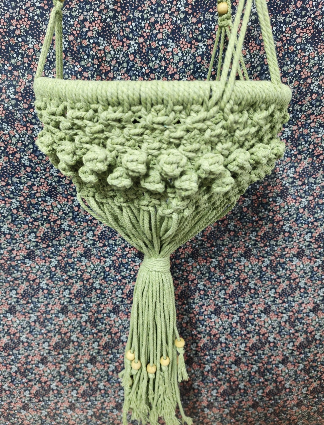 Suport ghiveci macrame suspendat handmade � agățător plante din bumbac 3 mm, decor boho - casă & stil de viață - decorațiuni de casă - accesorii florale - flori în ghiveci - Artynos.ro