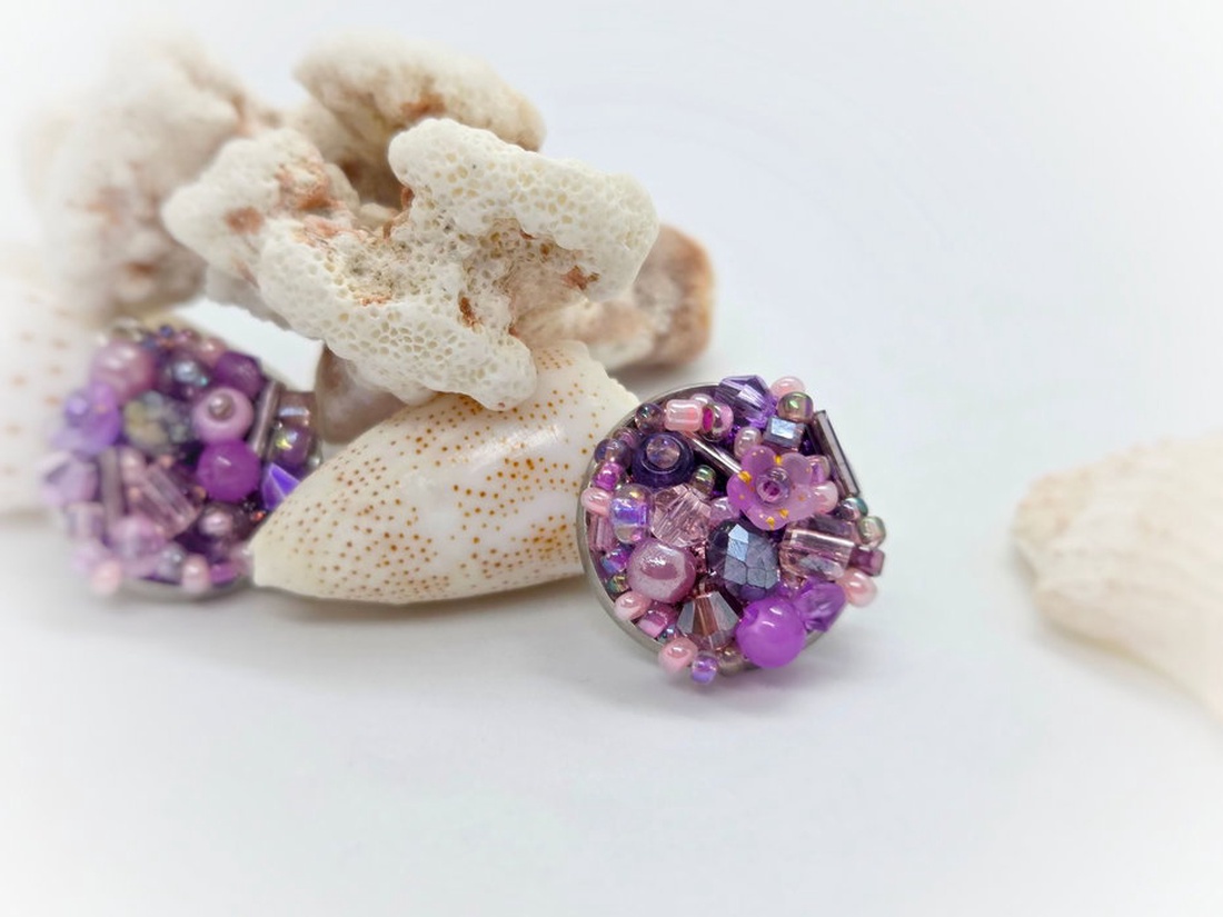 Cercei Rose Dream - bijuterii - cercei - cercei din mărgele - Artynos.ro