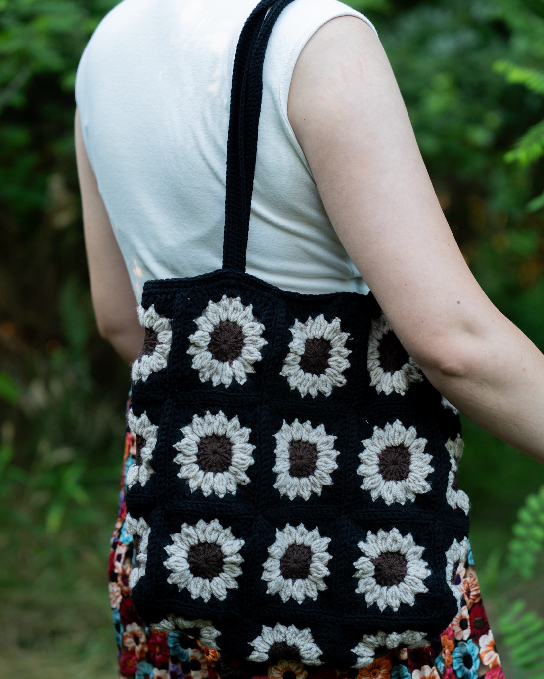 Geantă croșetată granny square - genți și portofele - genți de mână și umăr - geantă mare - Artynos.ro