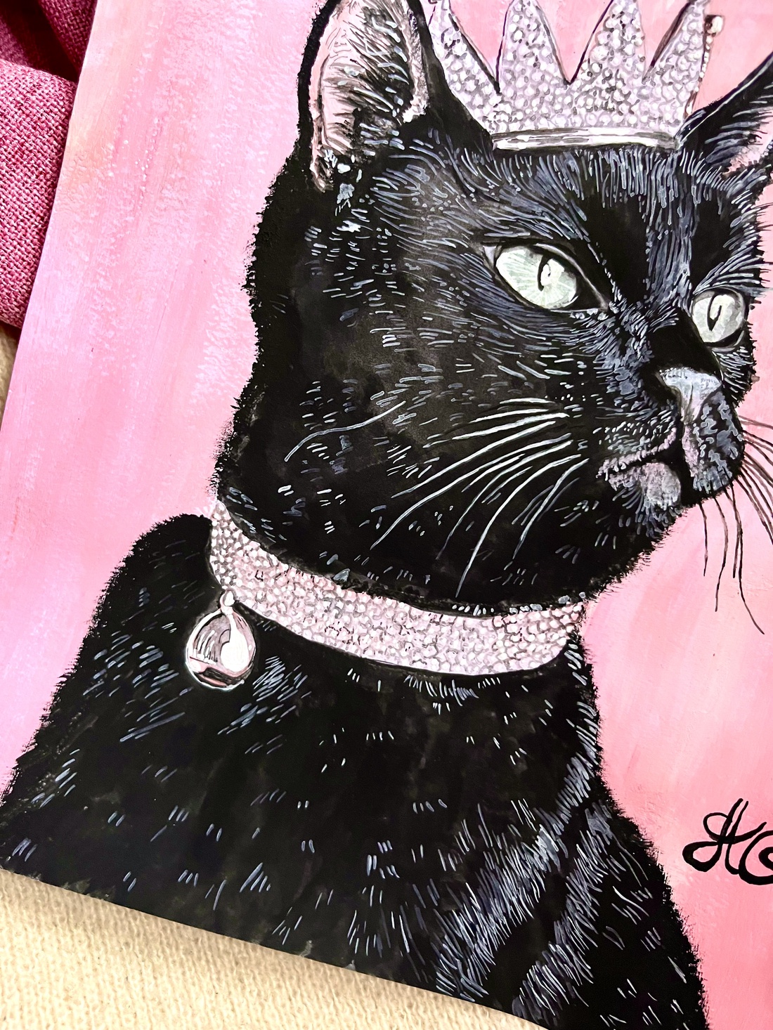 Tablou pictură The Queen Cat/Regina Pisicilor - casă & stil de viață - decorațiuni de casă - picturi murale - tablouri/picturi pe pânză - Artynos.ro