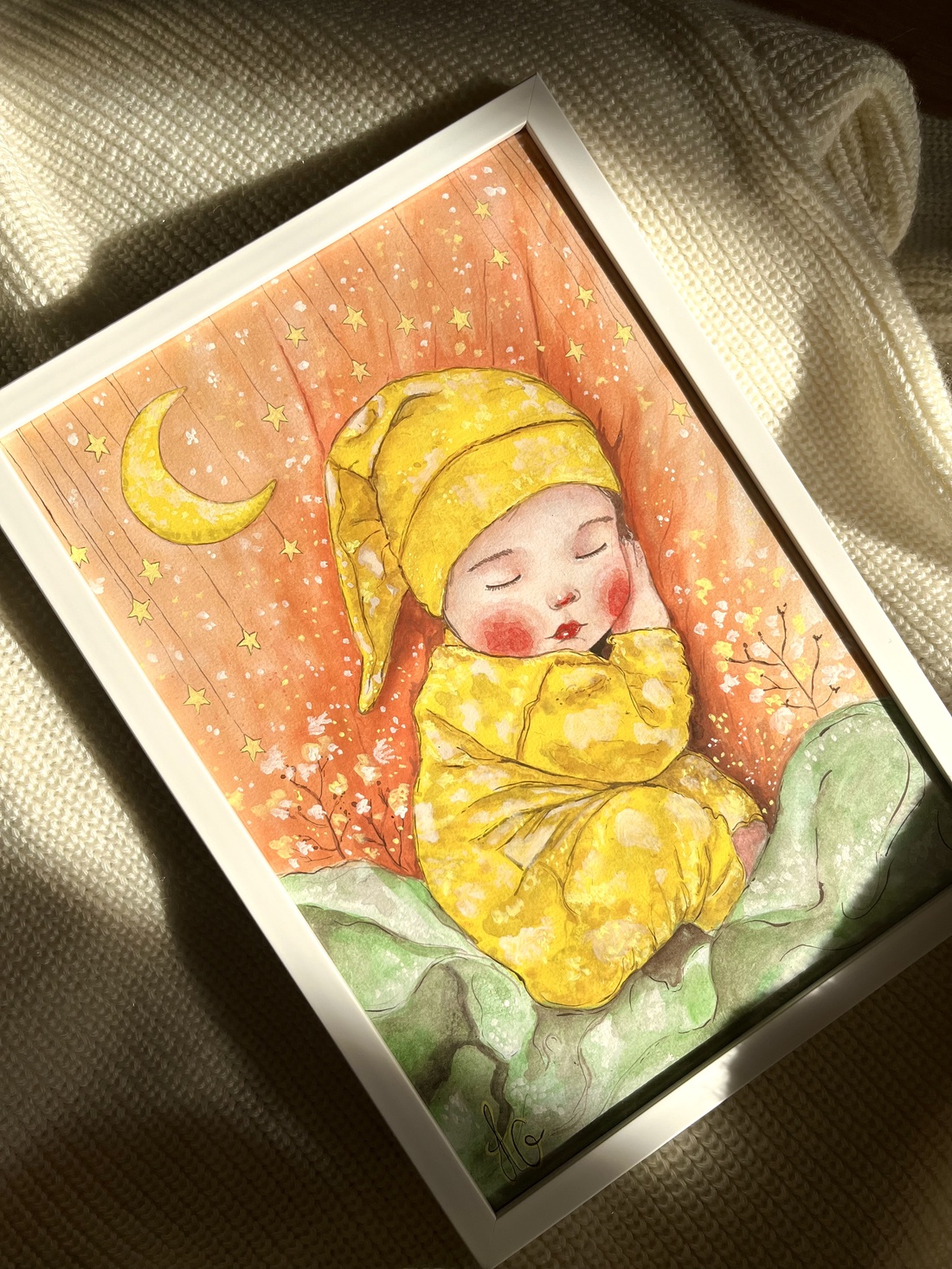 Tablou pictură Cute Baby sleep - casă & stil de viață - decorațiuni de casă - picturi murale - tablouri/picturi pe pânză - Artynos.ro
