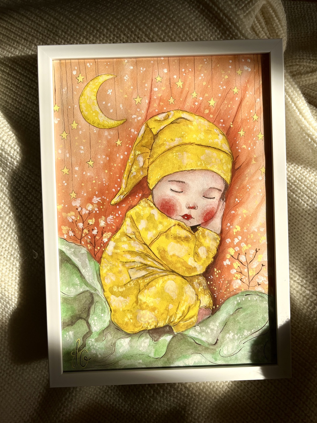 Tablou pictură Cute Baby sleep - casă & stil de viață - decorațiuni de casă - picturi murale - tablouri/picturi pe pânză - Artynos.ro