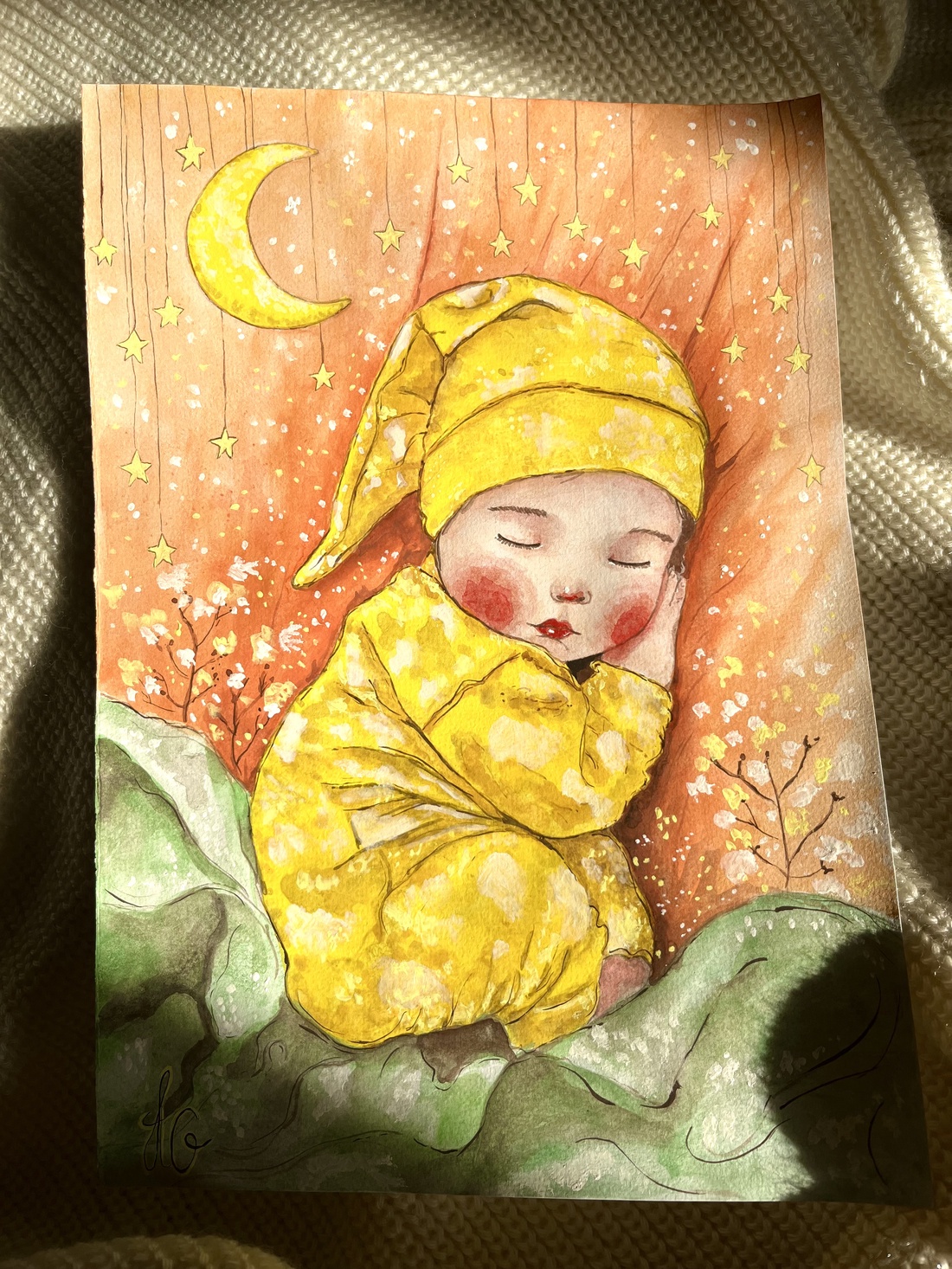 Tablou pictură Cute Baby sleep - casă & stil de viață - decorațiuni de casă - picturi murale - tablouri/picturi pe pânză - Artynos.ro