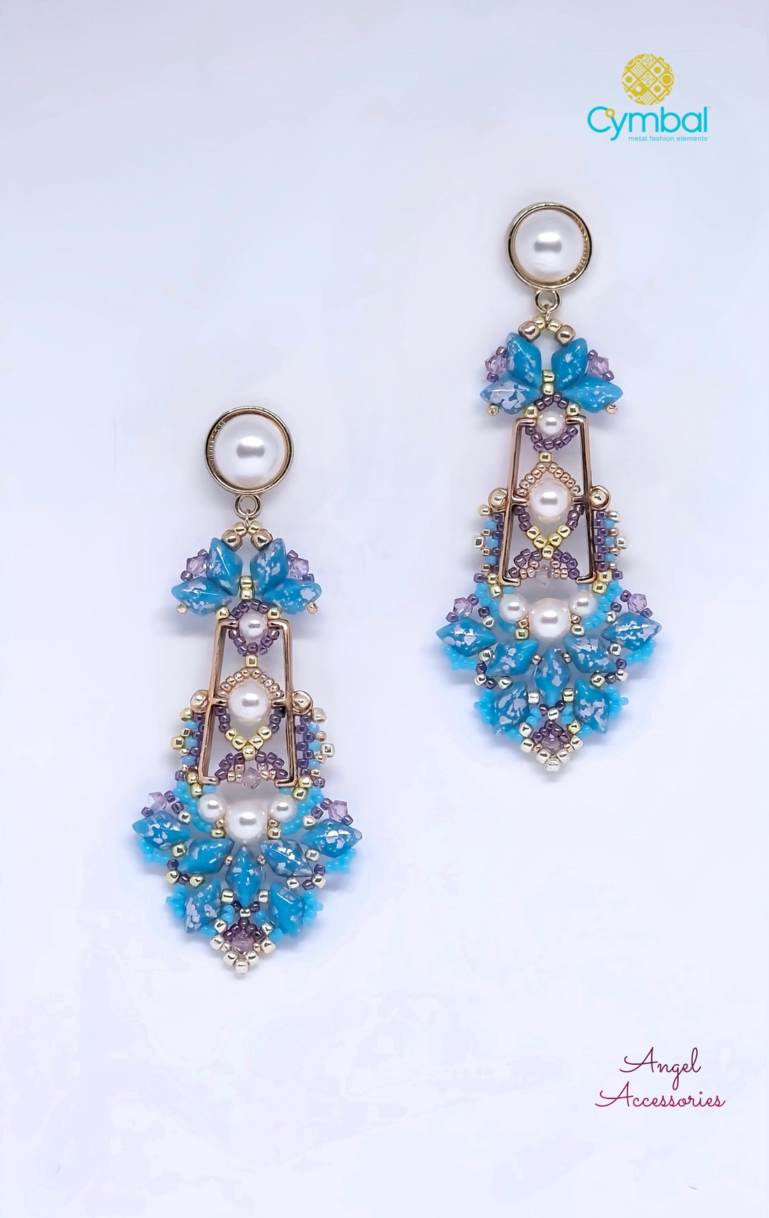 Cercei BLUE AURORA - bijuterii - cercei - cercei candelabru - Artynos.ro