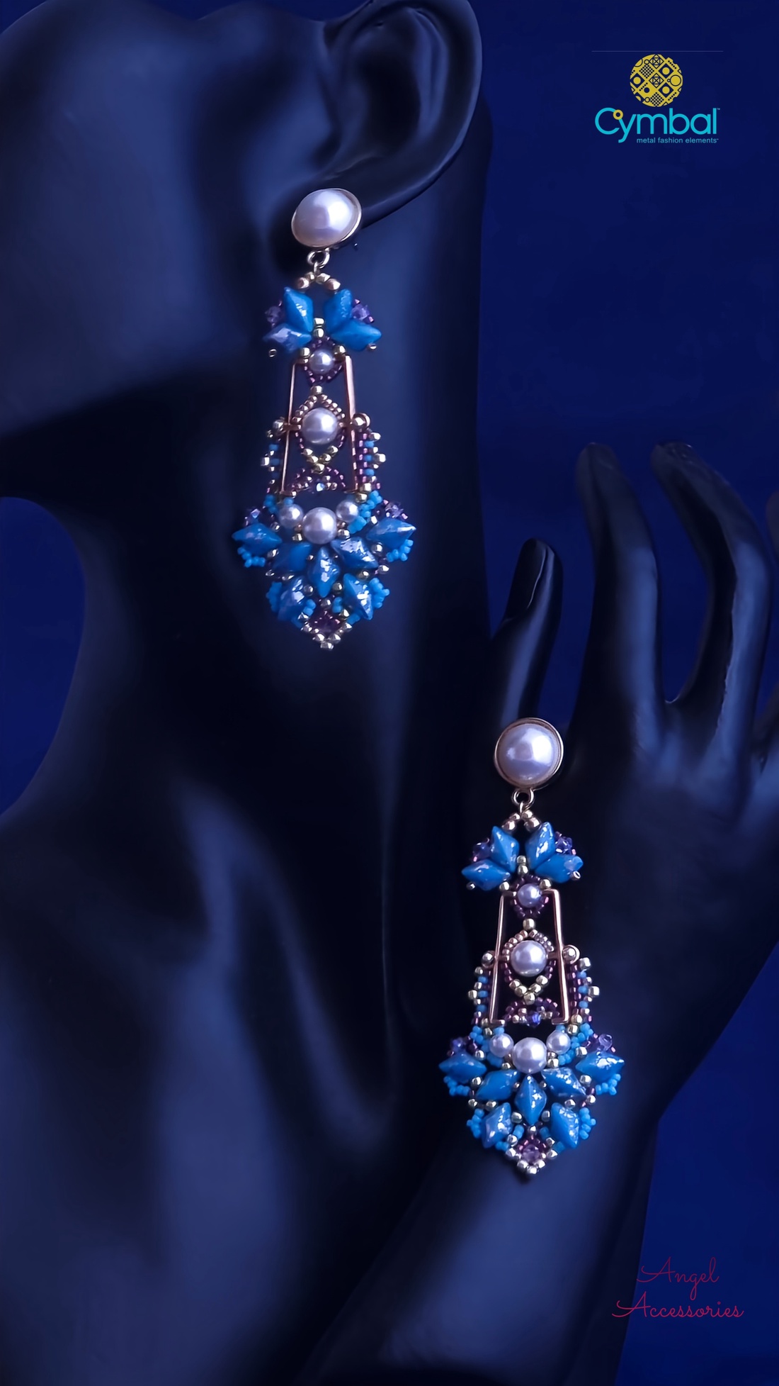 Cercei BLUE AURORA - bijuterii - cercei - cercei candelabru - Artynos.ro