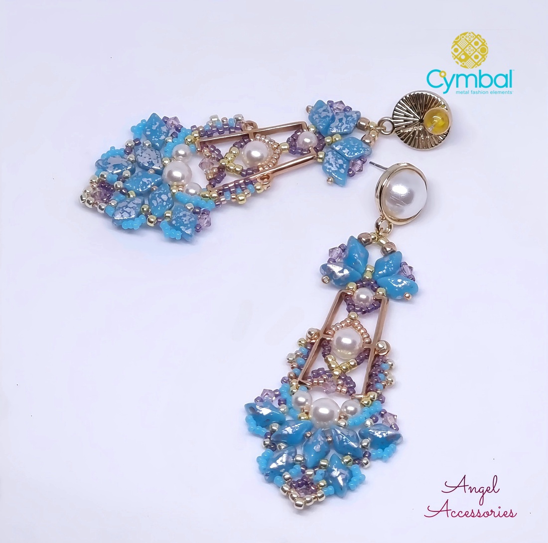 Cercei BLUE AURORA - bijuterii - cercei - cercei candelabru - Artynos.ro