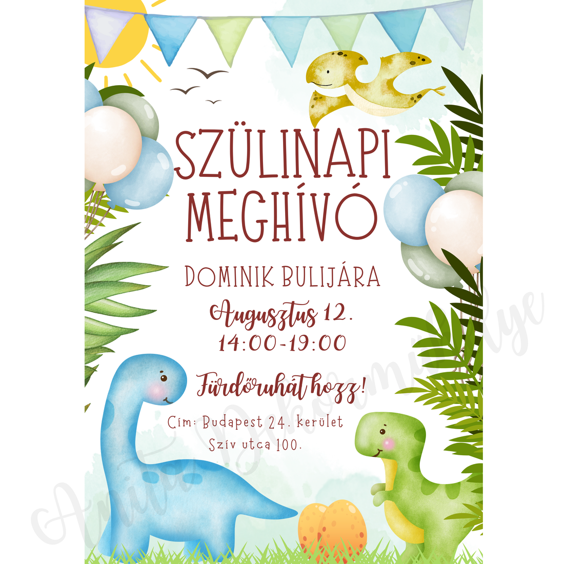 Birthday invitation, dinosaur theme, for boys - arte vizuale și accesorii - grafică, ilustrație - grafică digitală - Artynos.ro Birthday invitation, dinosaur theme, for boys - arte vizuale și accesorii - grafică, ilustrație - grafică digitală - Artynos.ro