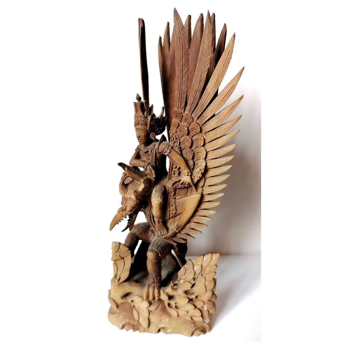 Zeul Vishnu sculptat vintage din insula Bali - arte vizuale și accesorii  - sculptură - statuie lemn - Artynos.ro
