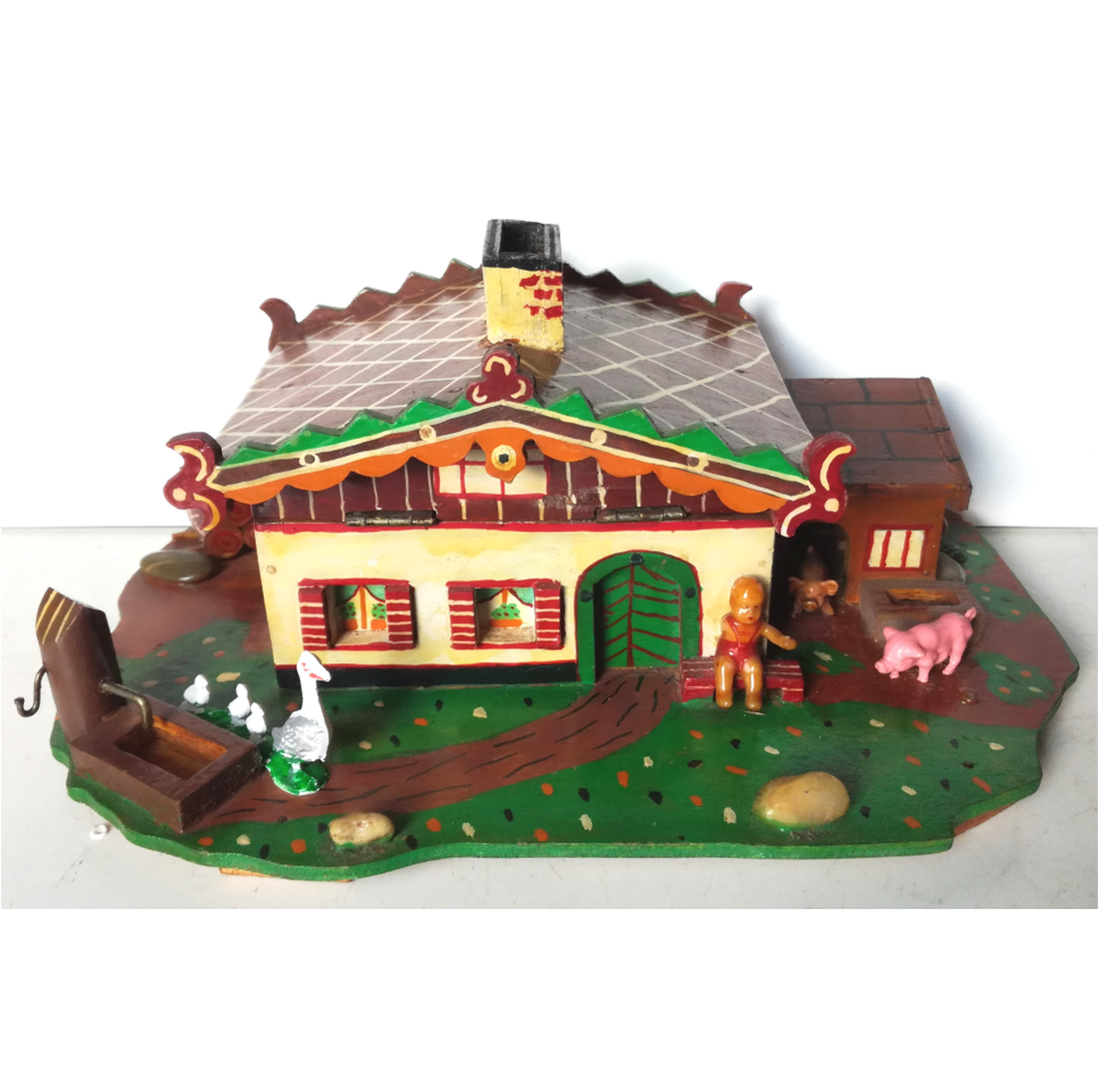 Cutie de bani vintage cu casă alpină - bijuterii - suporturi și cutii de bijuterii - cutii de bijuterii - Artynos.ro